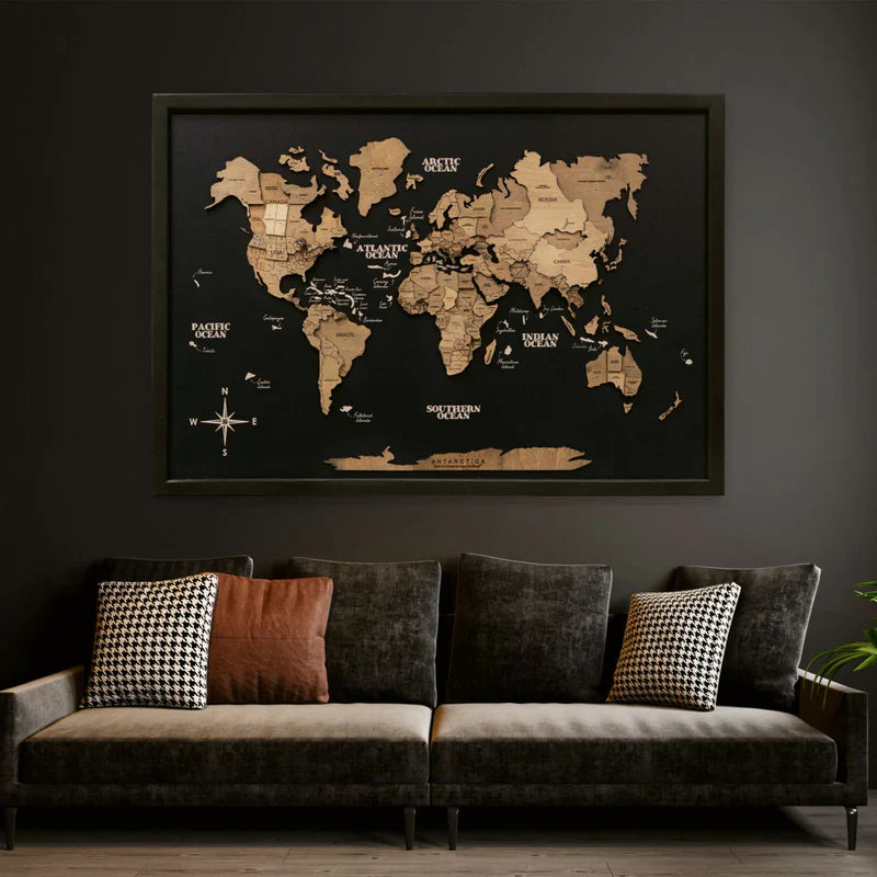 Wooden Map on Board