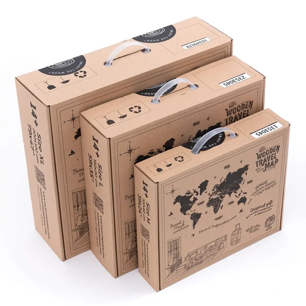 3D Wooden World Map マルチカラー 木製世界地図[受注生産品：約2か月で出荷]