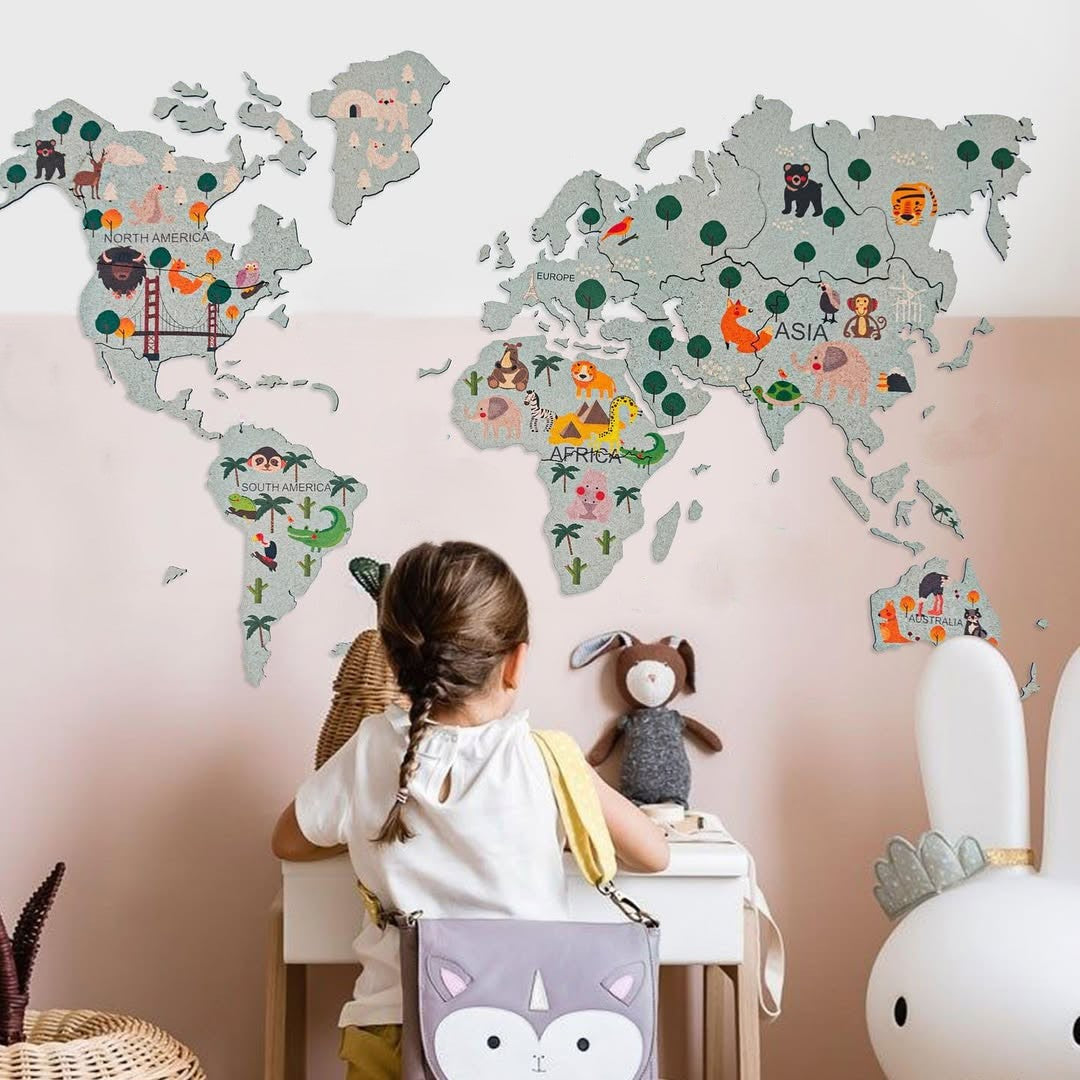 Cork World Map キッズモデル コルク製世界地図[在庫限りで販売終了予定：約1週間で出荷]