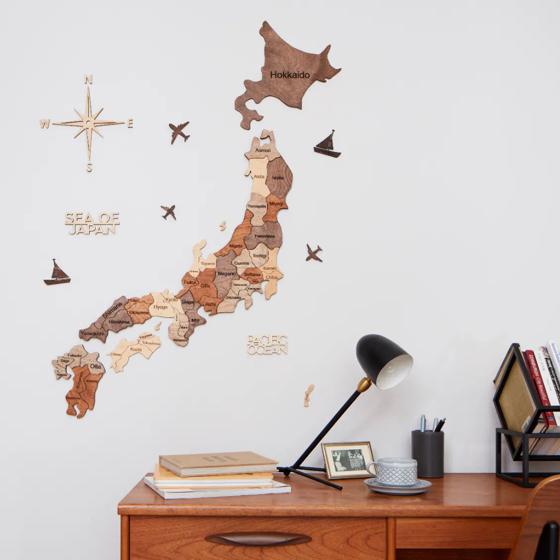 3D Wooded Japan Map 木製日本地図 [受注生産品：約2か月で出荷]