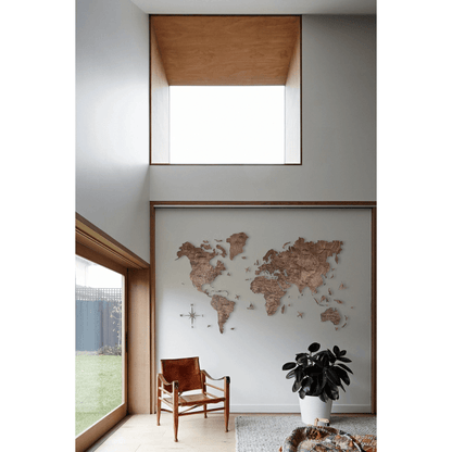 2D Wooden World Map ダークウォルナットカラー 木製世界地図 【南極大陸なし】【約1週間で出荷】【セール品は在庫限りで販売終了予定】